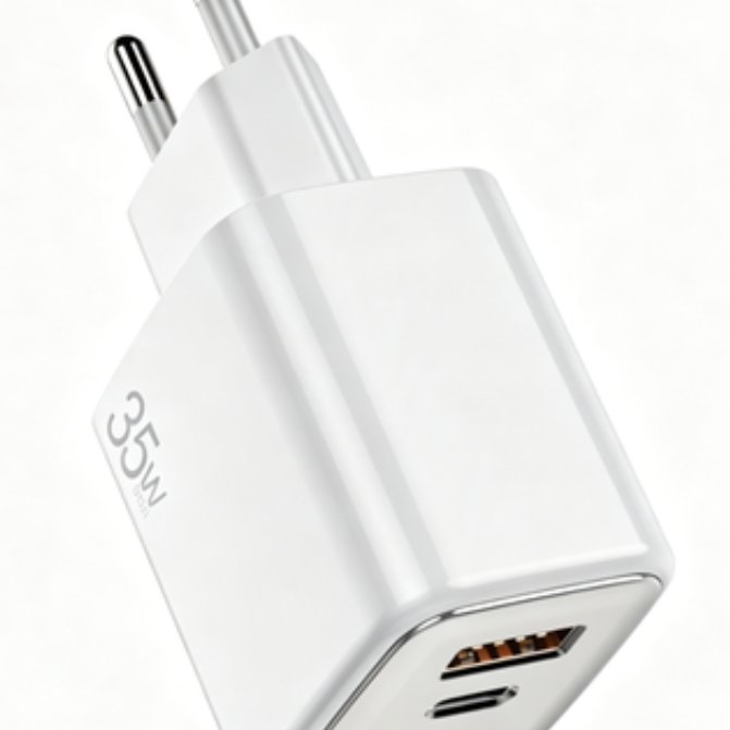 30W GaN Fast Charger USB-C USB-A Dual Port Adapter