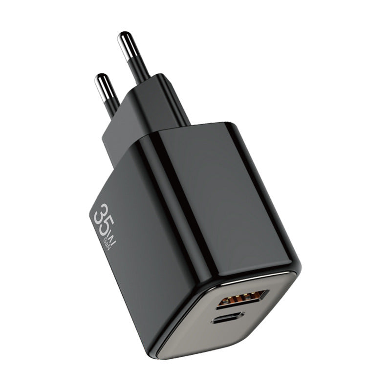30W GaN Fast Charger USB-C USB-A Dual Port Adapter