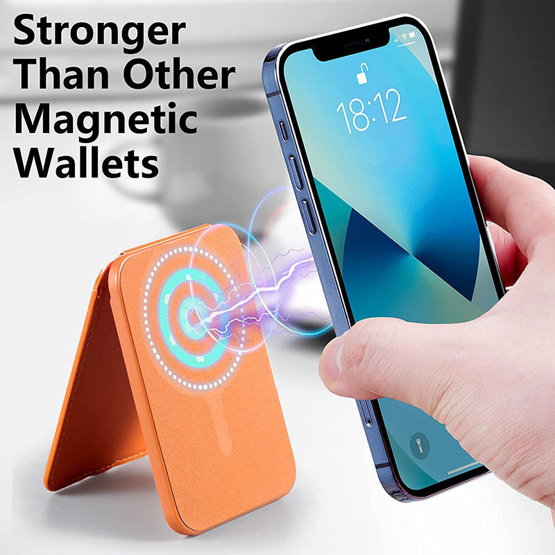 Magsafe Leather Card Holder with Phone Stand