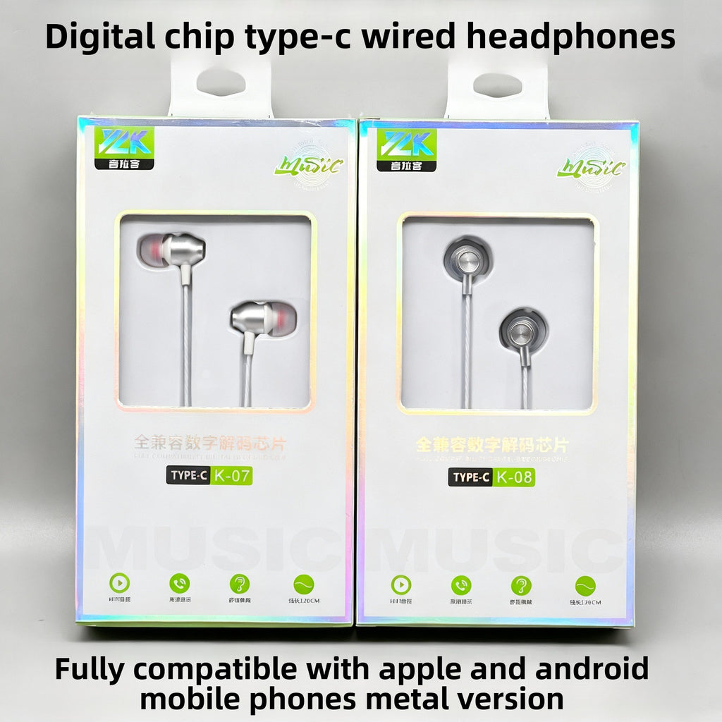 Metal Type-C Wired Earphones with Microphone