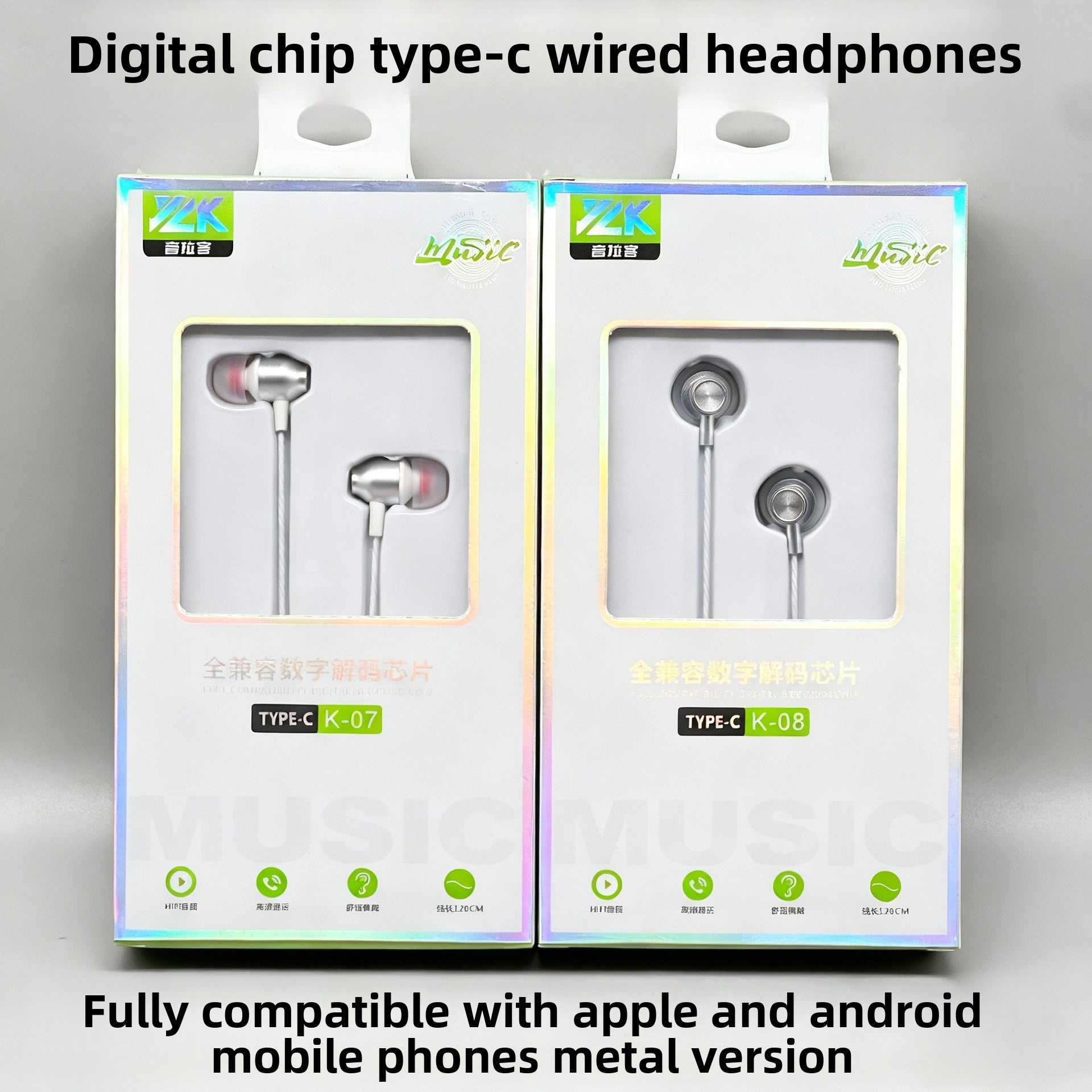 Metal Type-C Wired Earphones with Microphone