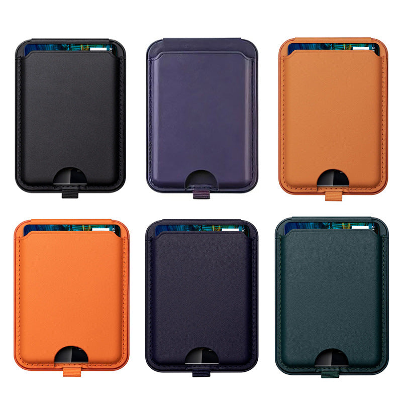 Magsafe Leather Card Holder with Phone Stand