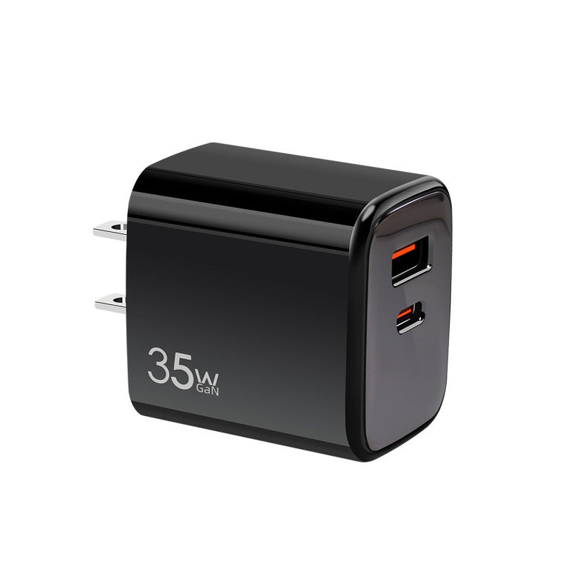 30W GaN Fast Charger USB-C USB-A Dual Port Adapter